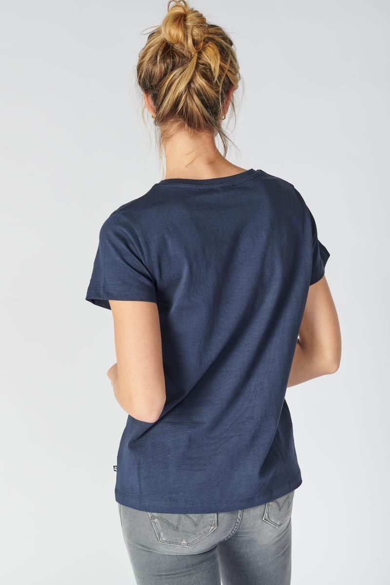 T-shirt Frankie bleu marine Temps : Tee Cerises Shirt Femme : Le des