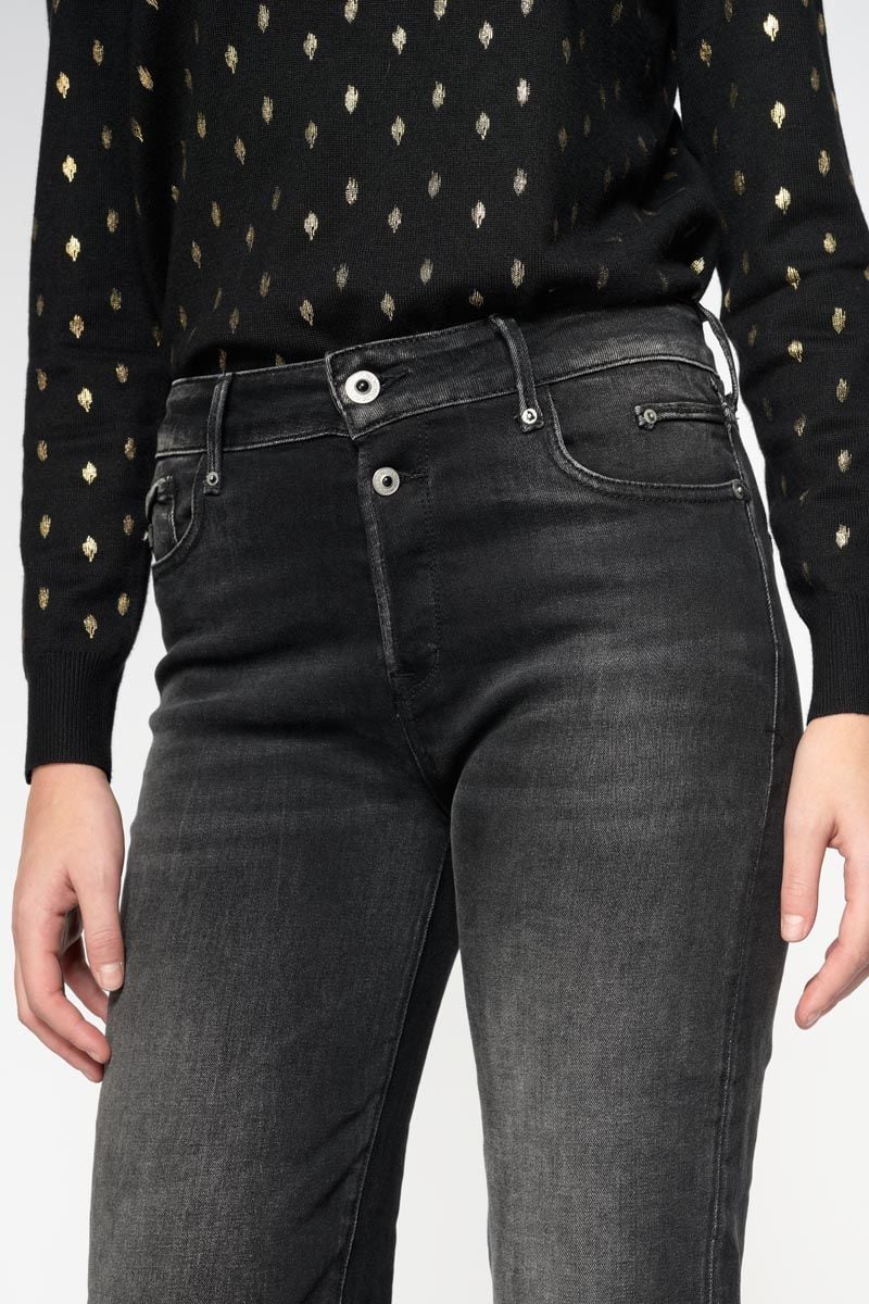 Basic 400/17 mom taille haute 7/8ème jeans noir N°1 : Jeans & Pantalons  Regular Femme : Le Temps des Cerises