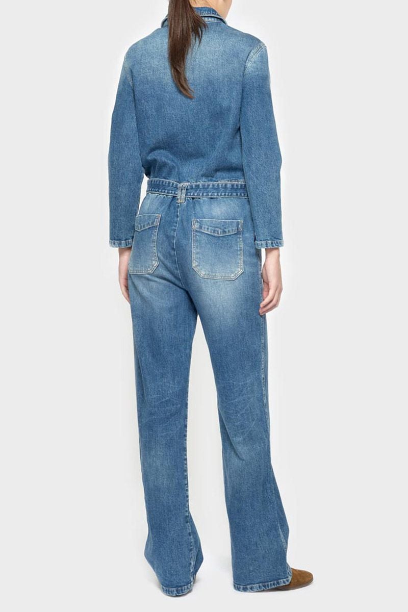 Combinaison pantalon irisée bleu femme