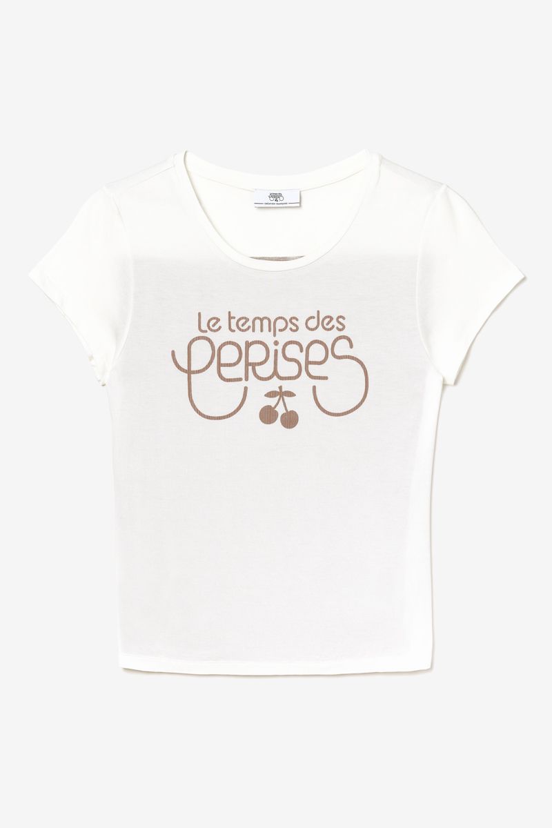 Le Femme Shirt : prêt porter Tee des et Katya : T-shirt blanc à Temps Cerises