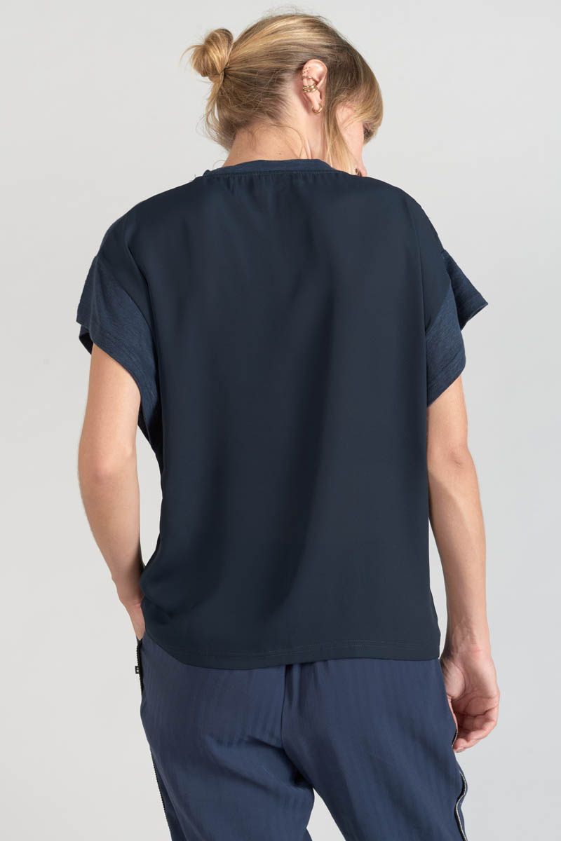 Top Overs bleu : Cerises : Shirt marine des Femme Temps Tee Le