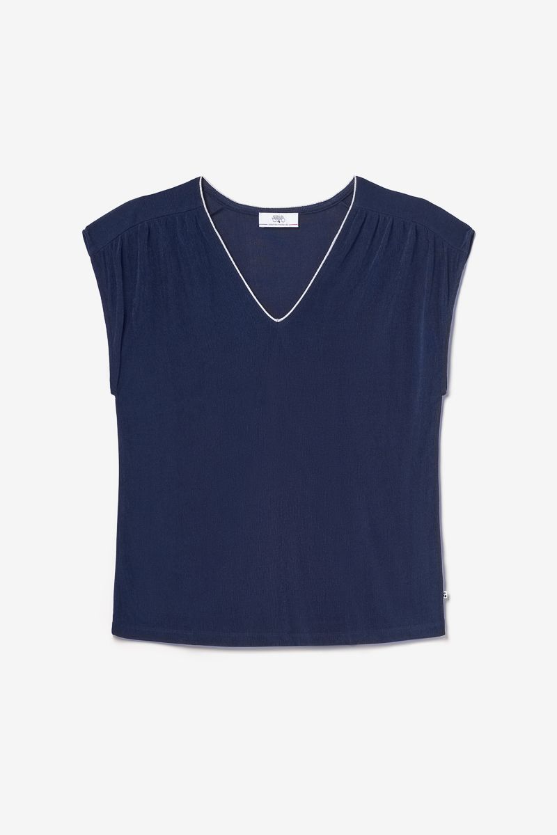 Top Sidy bleu marine : Femme Shirt Le des Tee Cerises : Temps