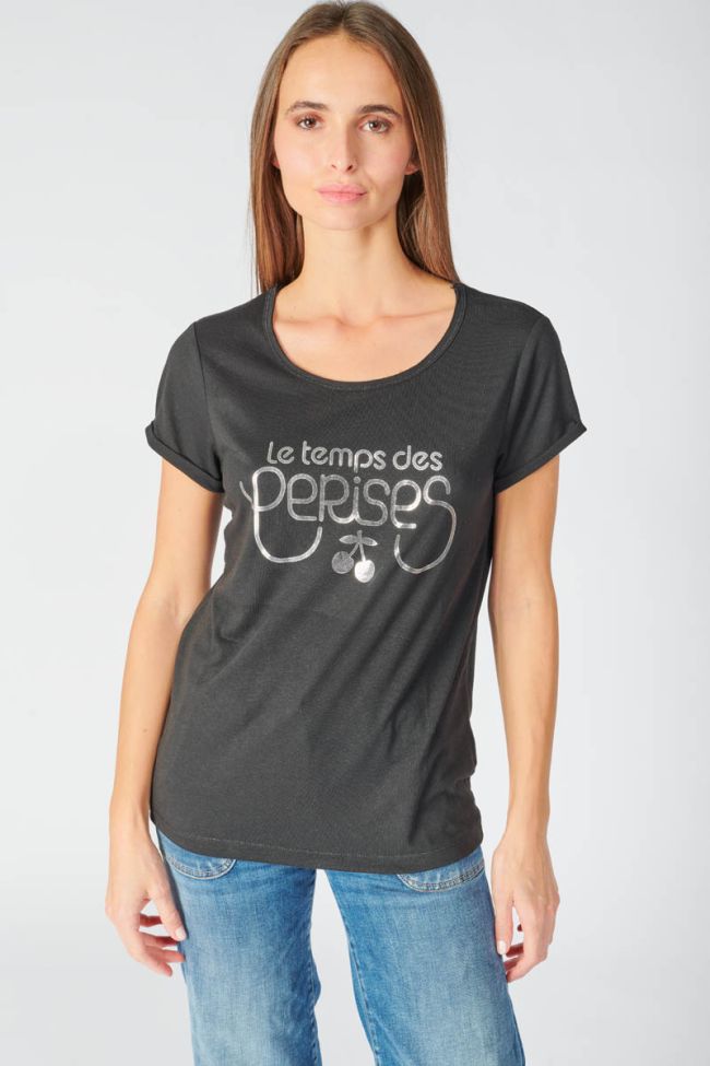 : des Cerises Basitrame T-shirt Temps Le Tee Femme : noir Shirt