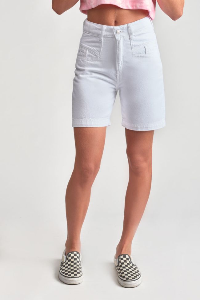 Bermuda Thilo taille haute en jeans blanc