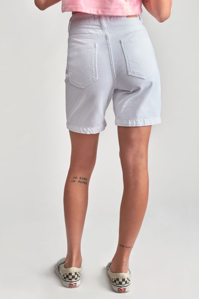 Bermuda Thilo taille haute en jeans blanc