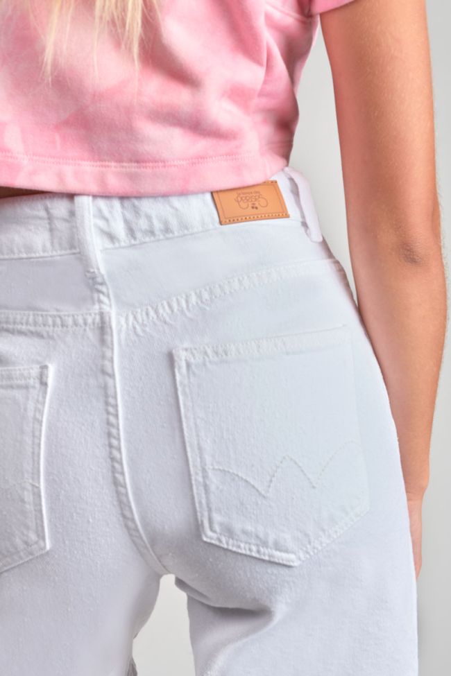 Bermuda Thilo taille haute en jeans blanc