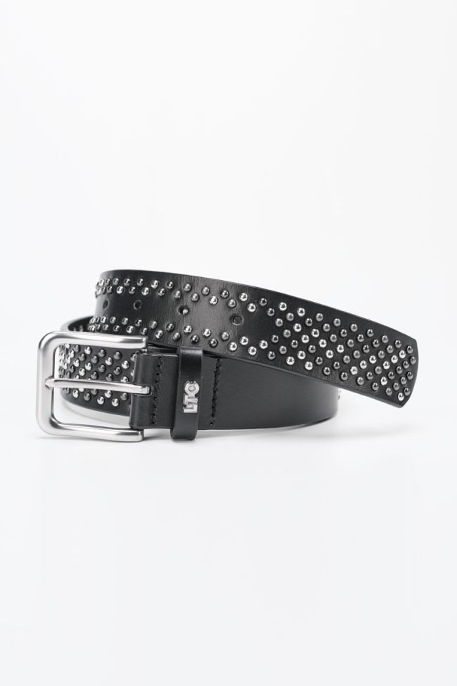 Ceinture Cenia en cuir noir clouté