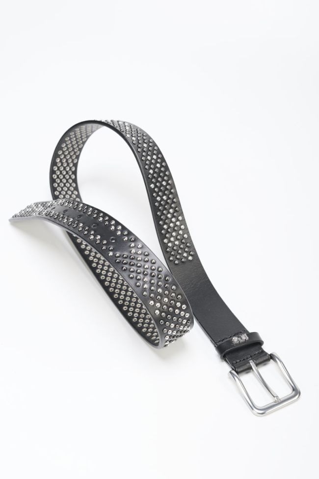 Ceinture Cenia en cuir noir clouté