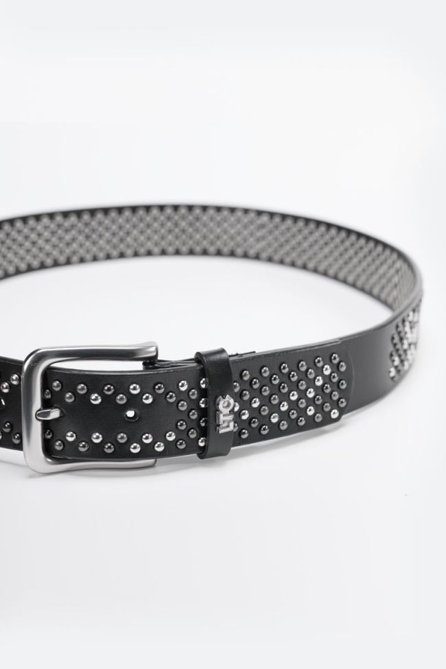 Ceinture Cenia en cuir noir clouté