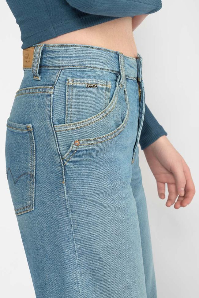 Jeans regular large Caster taille haute bleu N°4