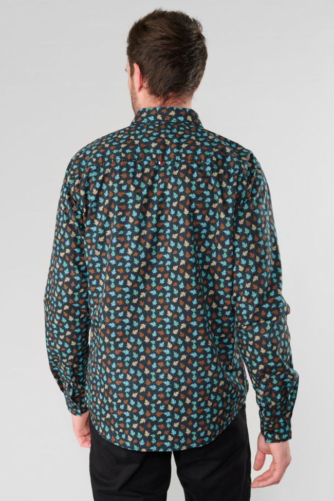 Chemise Feal noire à motif feuilles