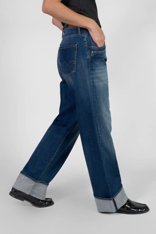 Jeans 400/28 regular loose Revers taille haute bleu N°2