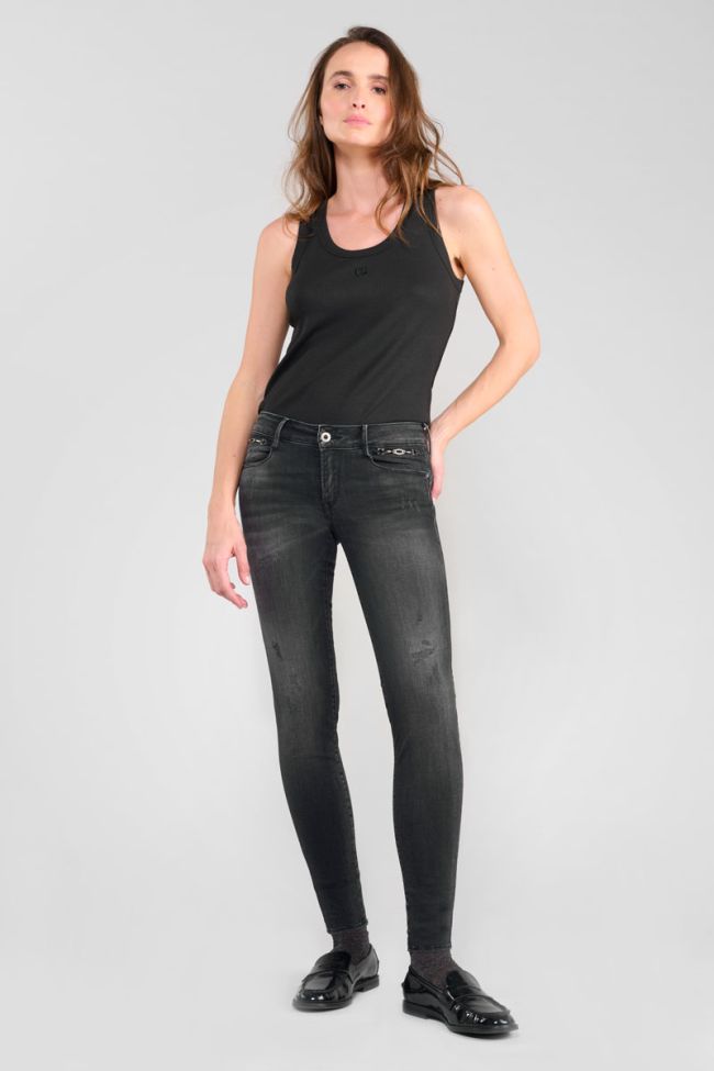 Jeans pulp slim Dalila 7/8ème destroy noir N°1