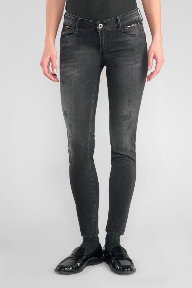 Jeans pulp slim Dalila 7/8ème destroy noir N°1