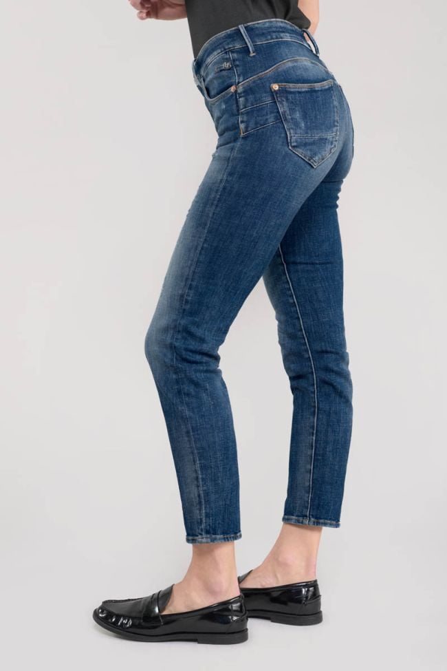 Jeans pulp regular Zep taille haute 7/8ème destroy bleu N°3