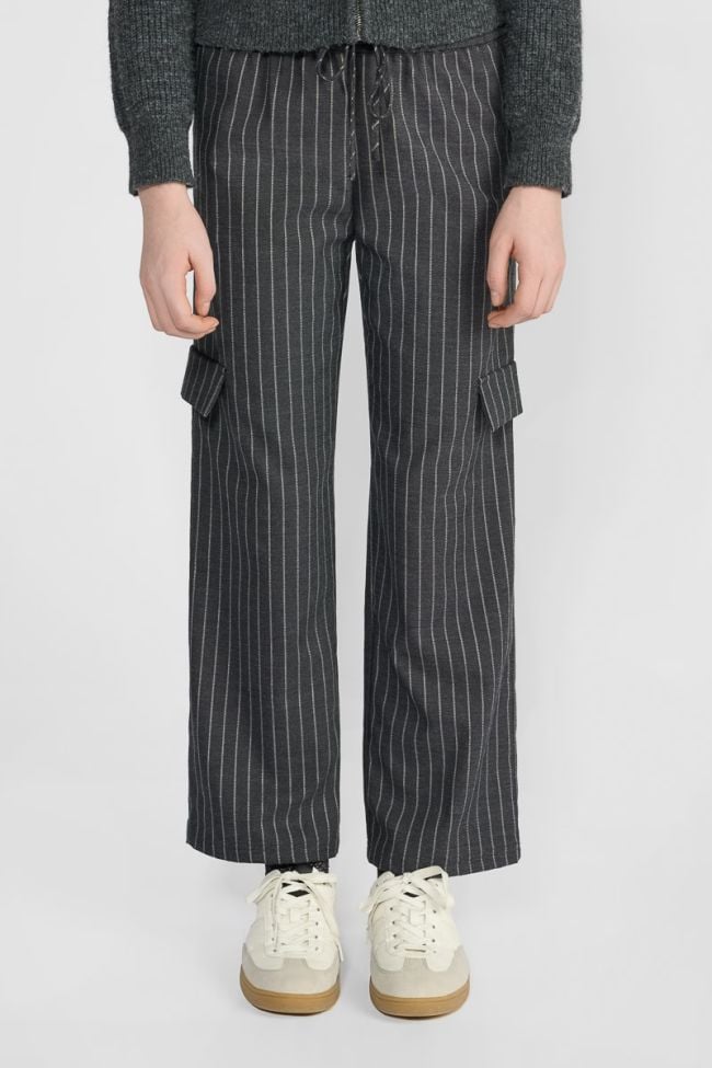 Pantalon Zitagi gris à rayures