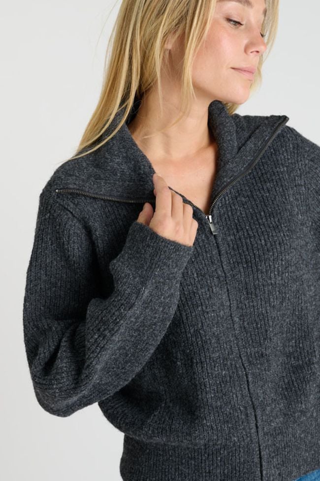 Cardigan zippé Fordgi gris