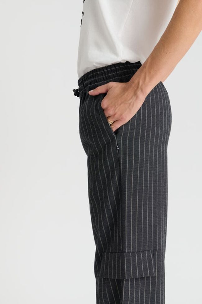 Pantalon Zitagi gris à rayures