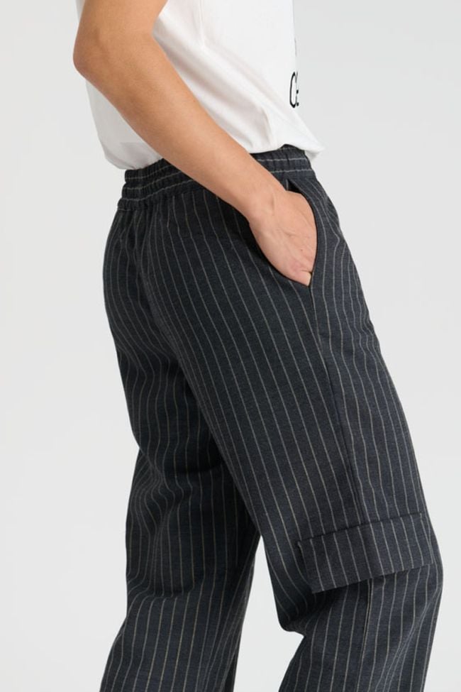 Pantalon Zitagi gris à rayures