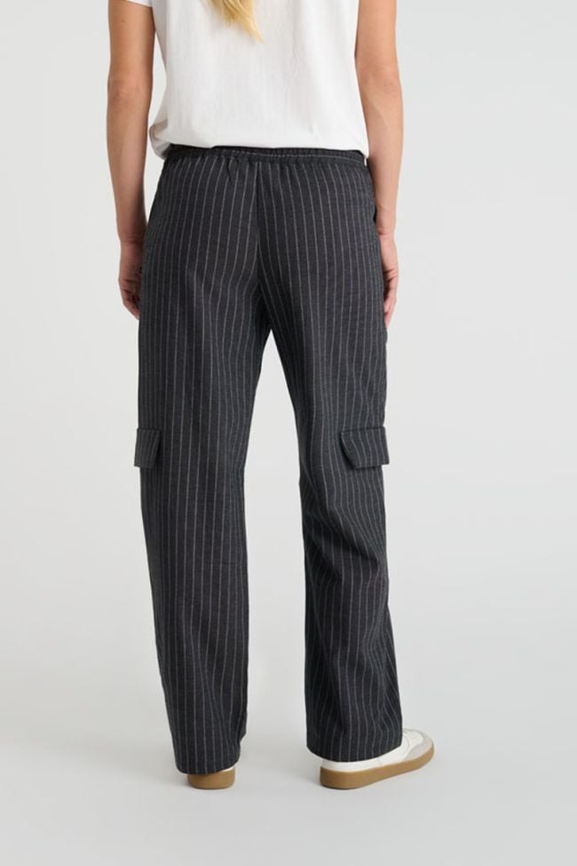 Pantalon Zitagi gris à rayures