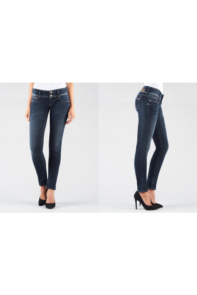 Jeans 200/16 Slim Bleu Jeans Femme Cerises Le & des : Pantalons foncé : Temps